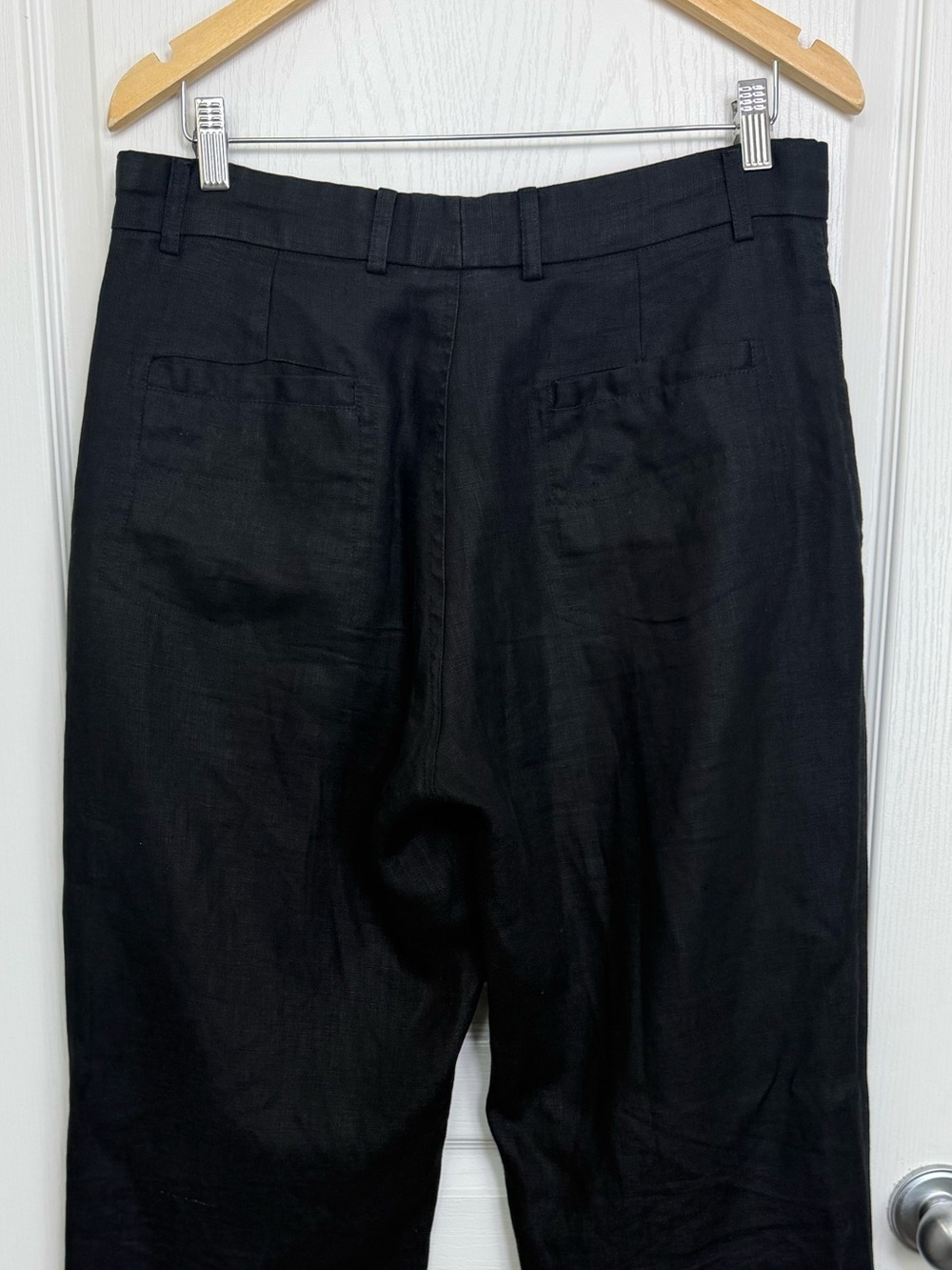 Vintage Linen Trouser Pants Women’s Size 32 Black 90s - Picture 5 of 8